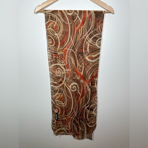 Alia Brown, Cream, and Red Fashion Scarf - Picture 1 of 3